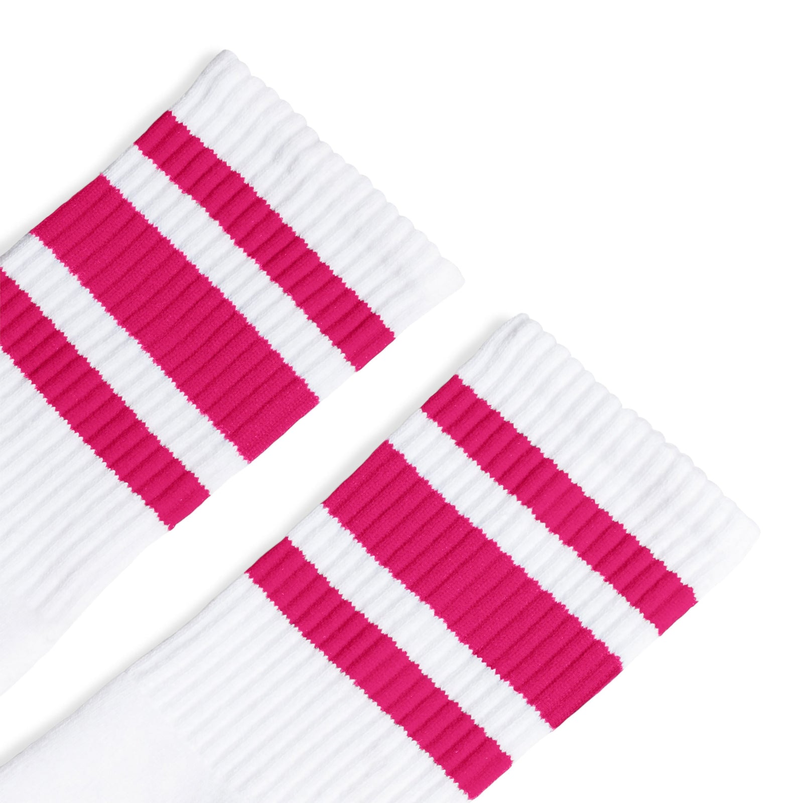 Socco Fuchsia Striped Socks - White - Crew / S/m