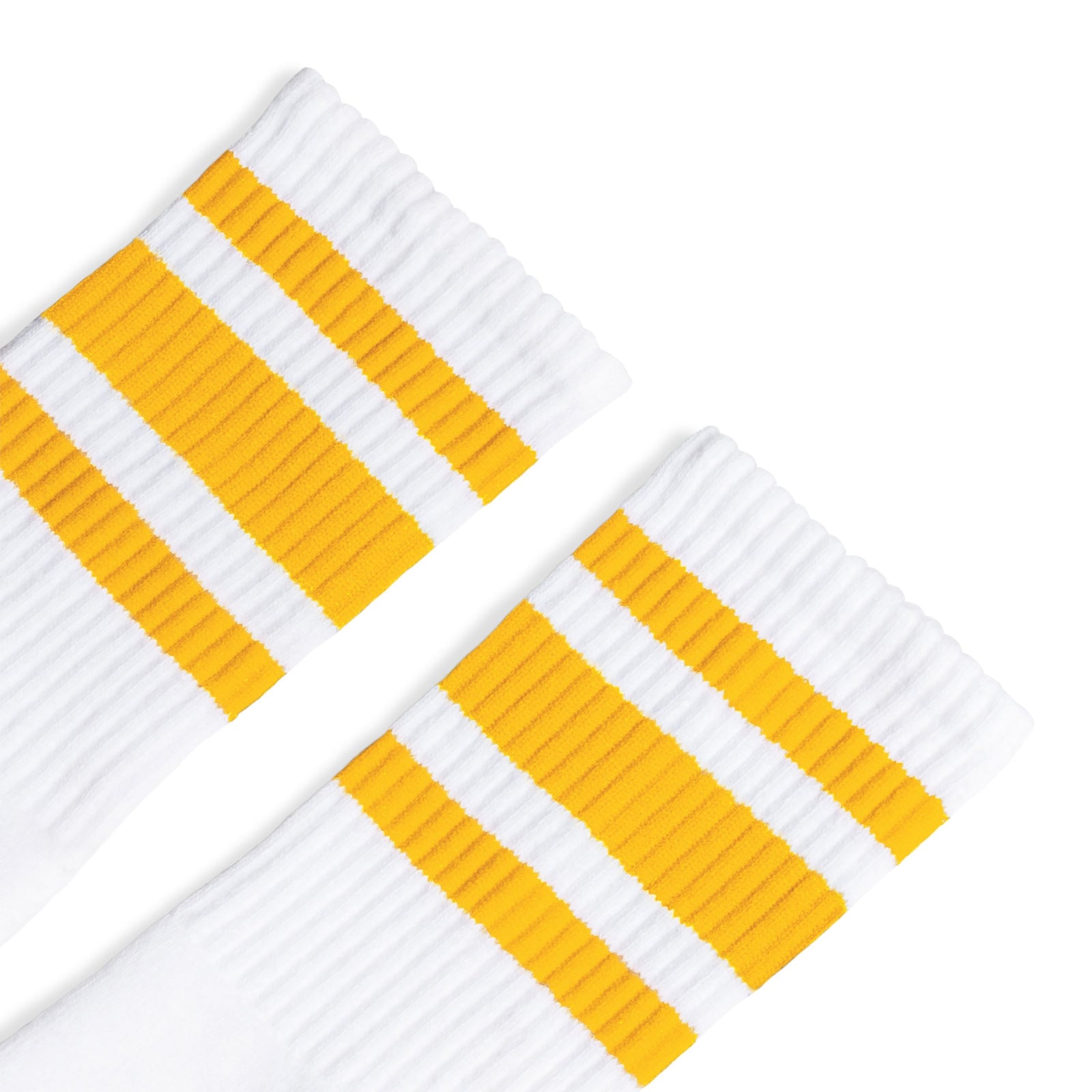 Socco Gold Striped Socks - White - Crew / S/m