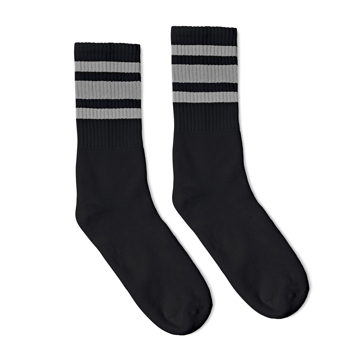 Socco Gray Striped Socks - Black - Crew / S/m