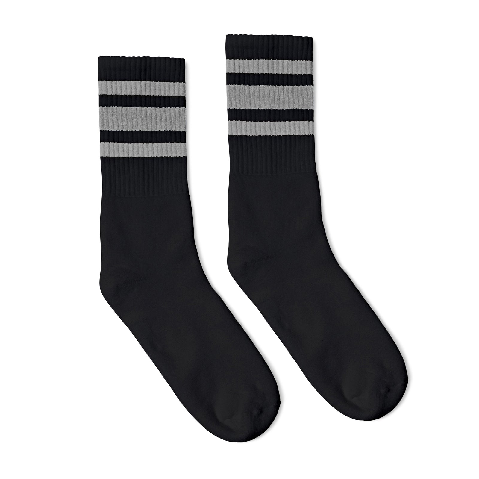 Socco Gray Striped Socks - Black - Crew / S/m