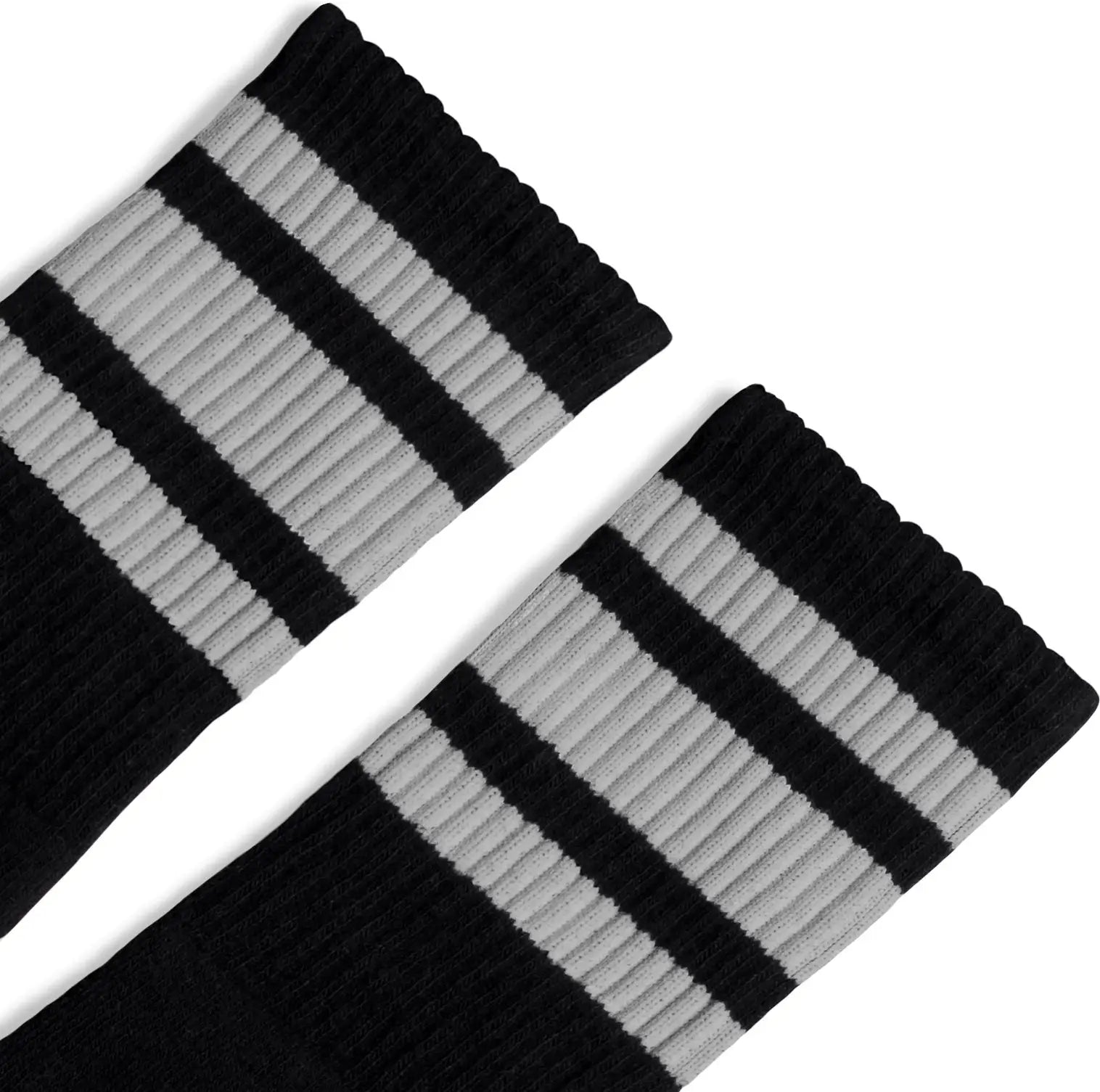 Socco Gray Striped Socks - Black - Crew / S/m