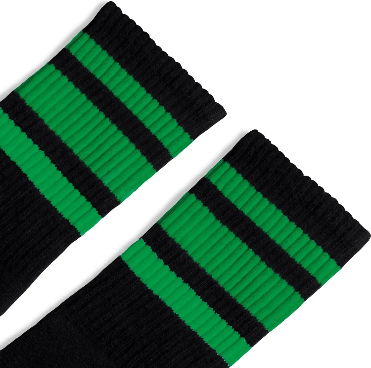 Socco Green Striped Socks - Black - Crew / S/m