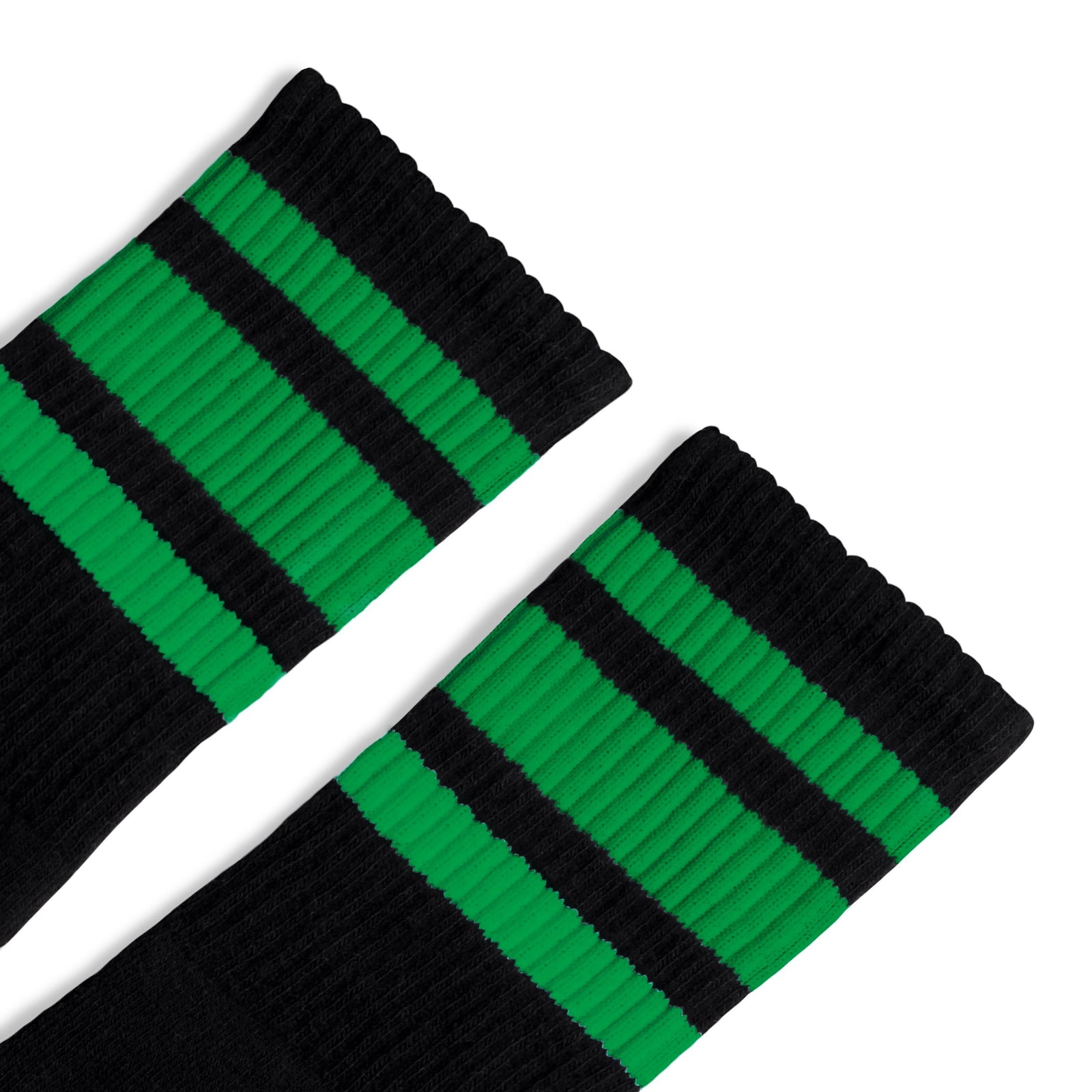 Socco Green Striped Socks - Black - Crew / S/m