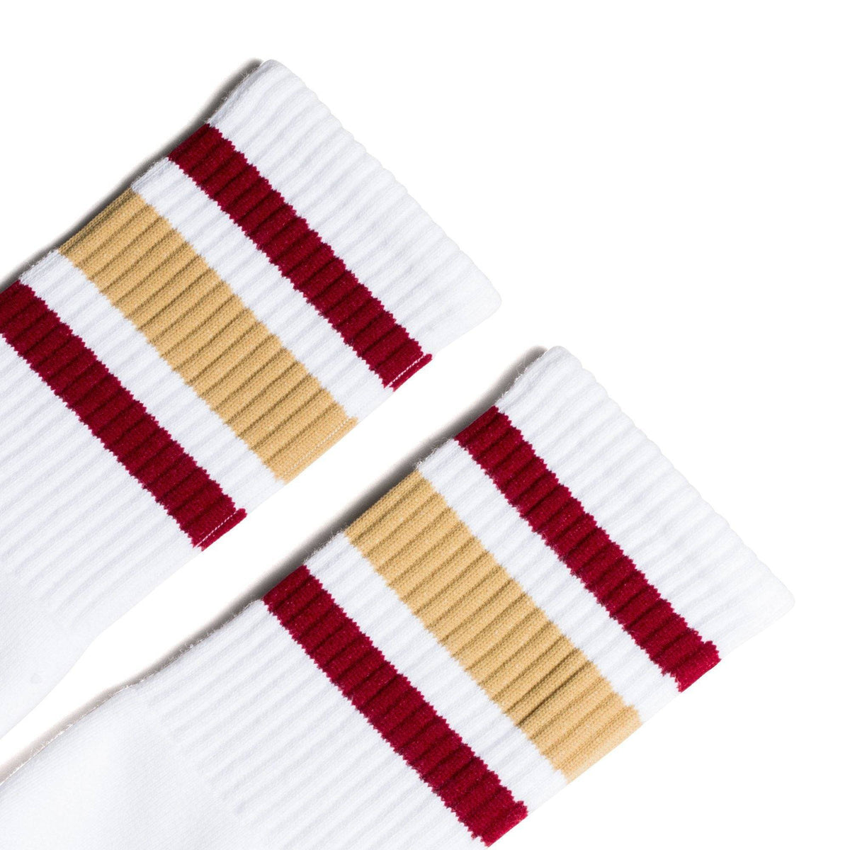 Socco Maroon and Vegas Gold Striped Socks - White