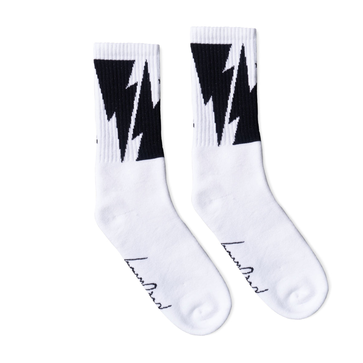 Socco Mike Vallely Bolt Socks - White - Crew / S/m