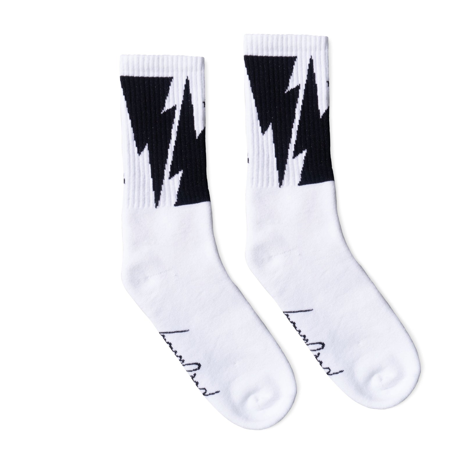 Socco Mike Vallely Bolt Socks - White - Crew / S/m