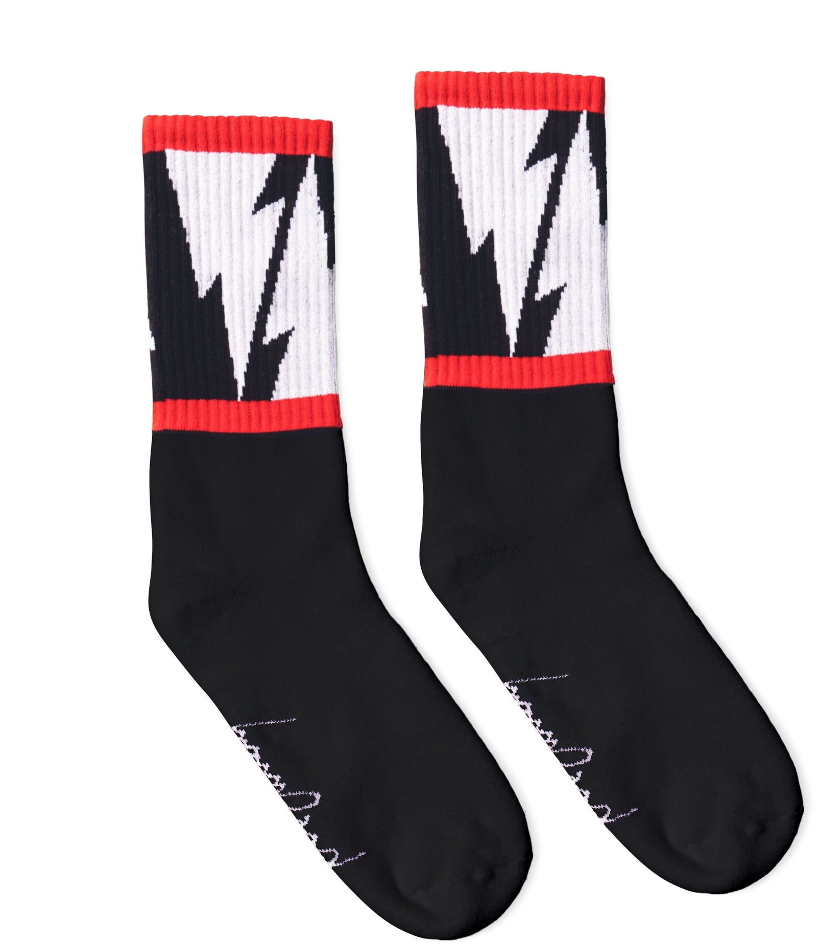Socco Mike Vallely Lightning Bolt Socks V2 - Black - Crew / S/m
