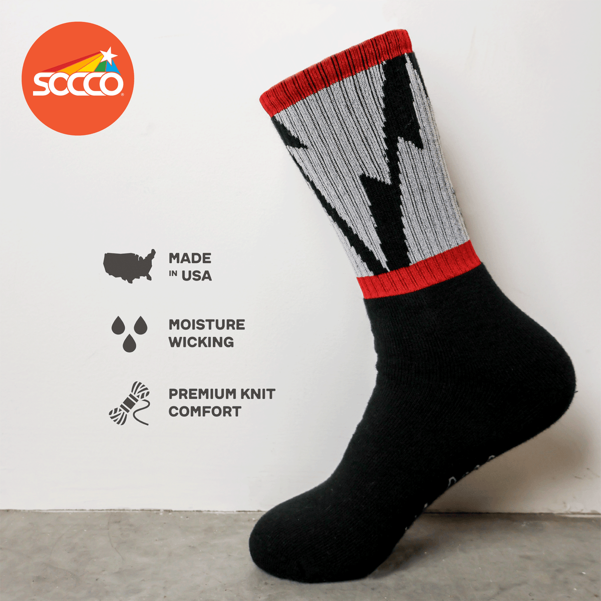 Socco Mike Vallely Lightning Bolt Socks V2 - Black