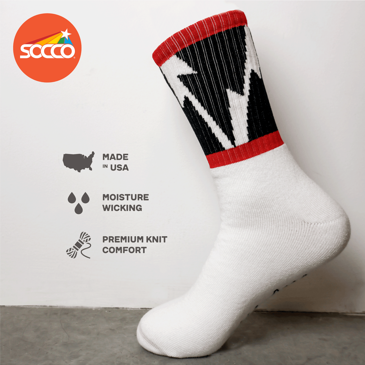 Socco Mike Vallely Lightning Bolt Socks V2 - White