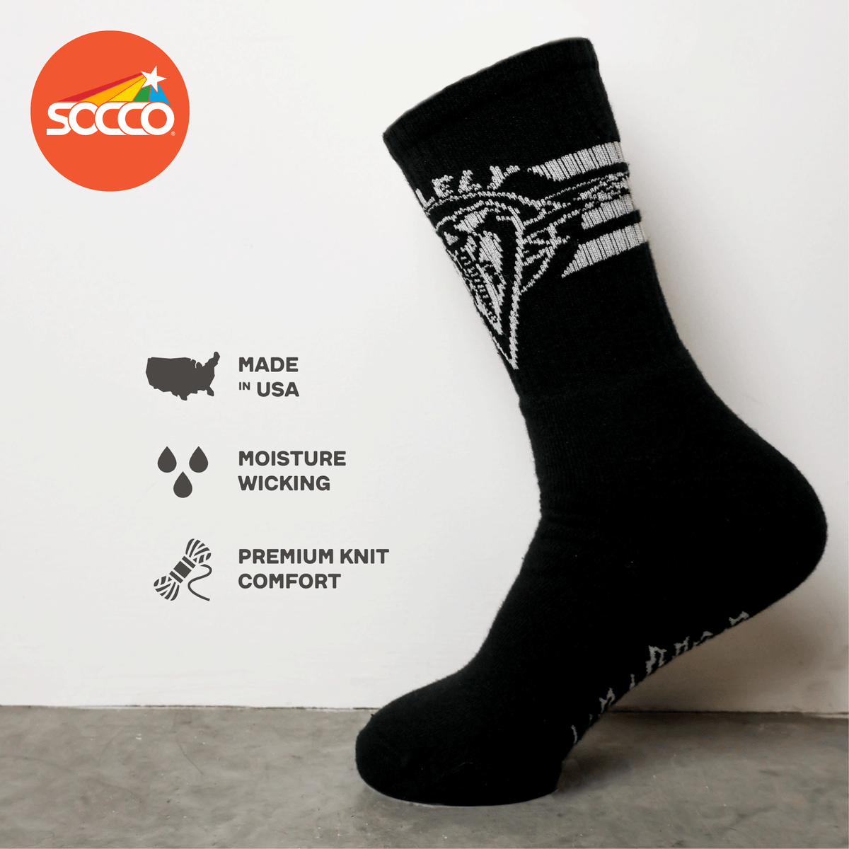 Socco Mike Vallely x Dirty Donny Collaboration Crew Socks - Black - Osfm