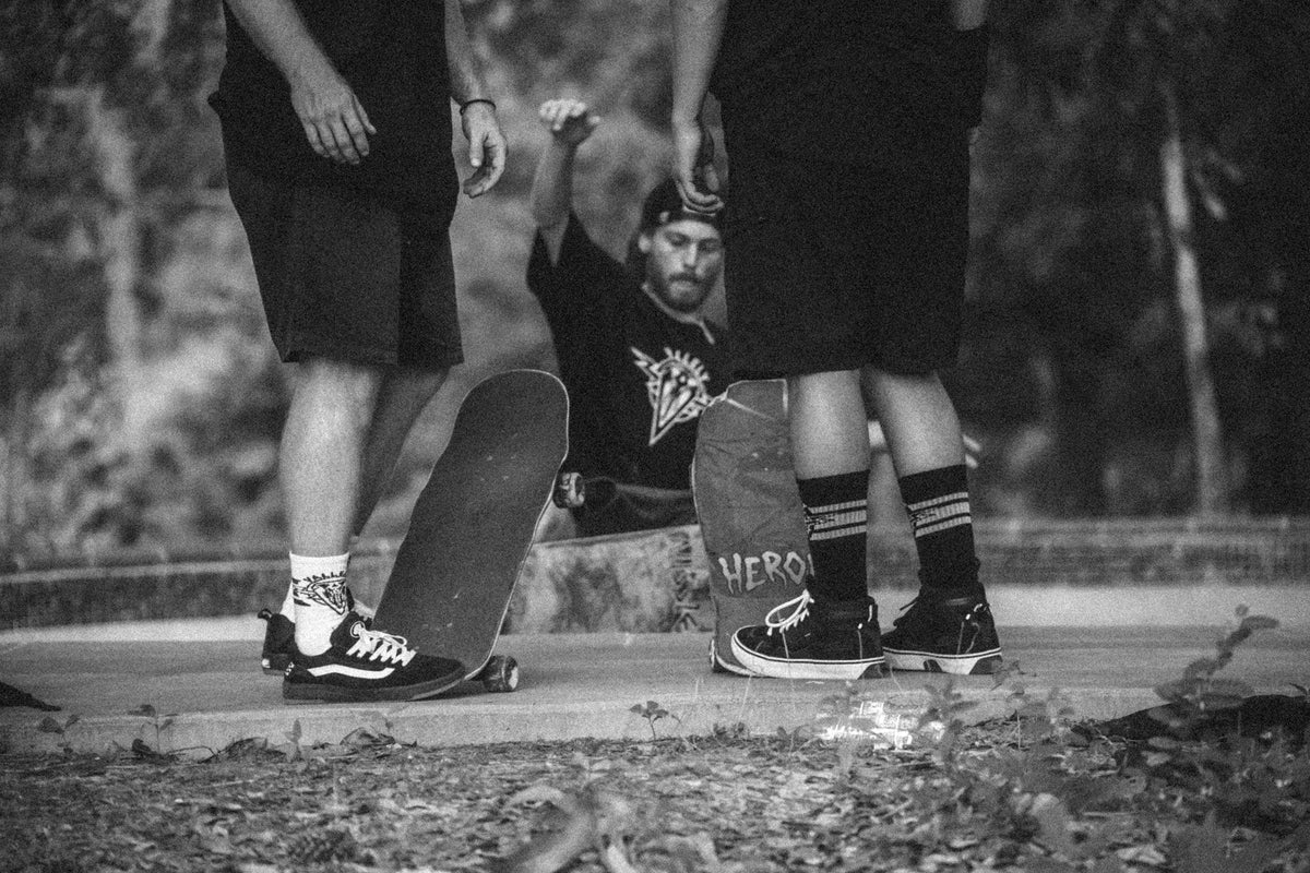 Socco Mike Vallely x Dirty Donny Collaboration Crew Socks - Black - Osfm