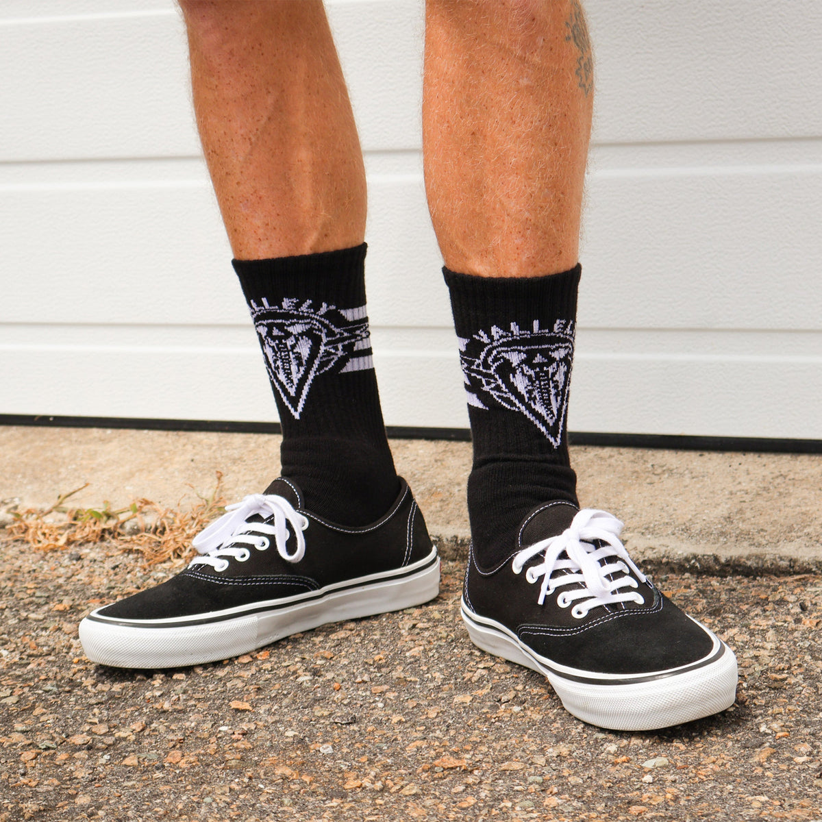 Socco Mike Vallely x Dirty Donny Collaboration Crew Socks - Black - Osfm
