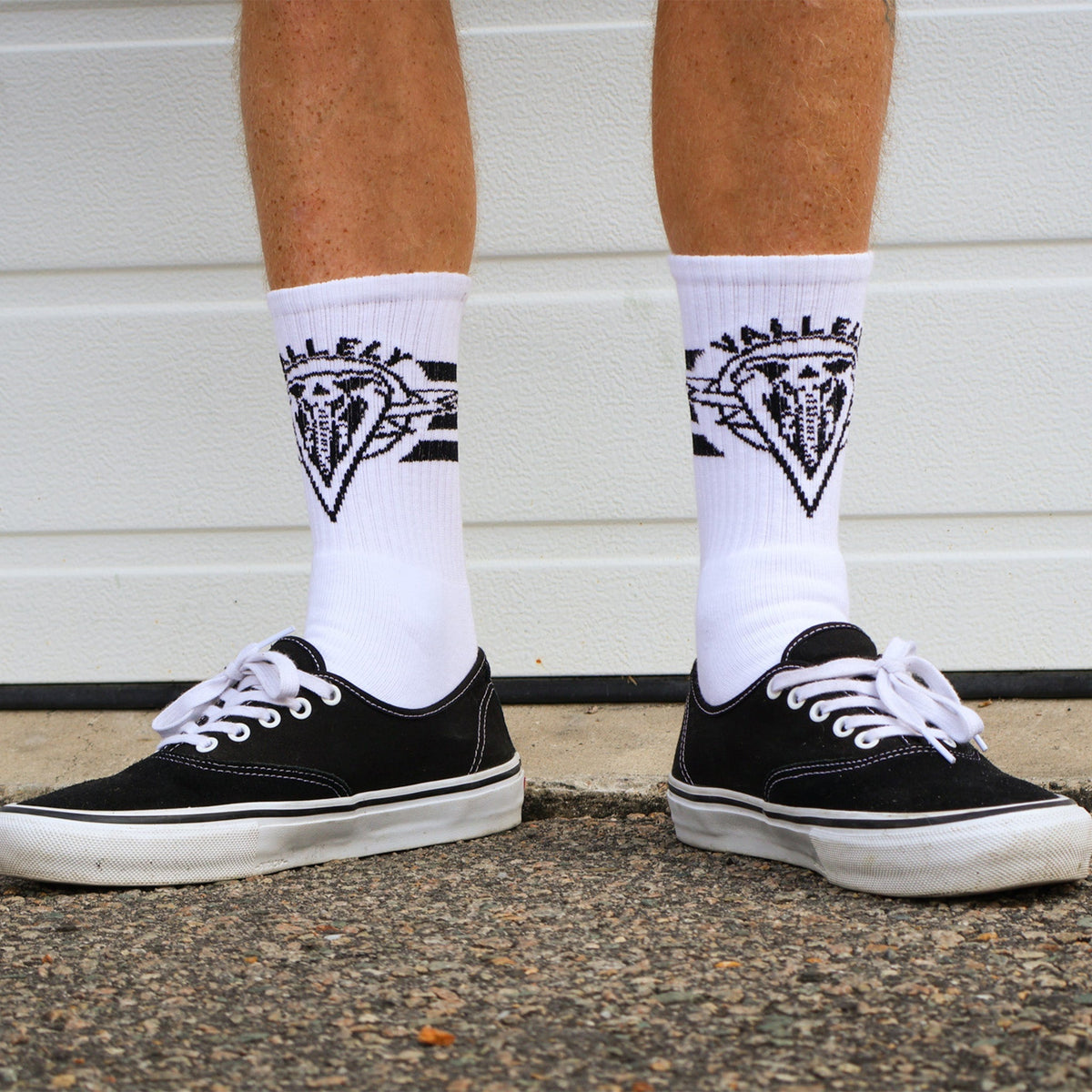 Socco Mike Vallely x Dirty Donny Collaboration Crew Socks - White - Osfm