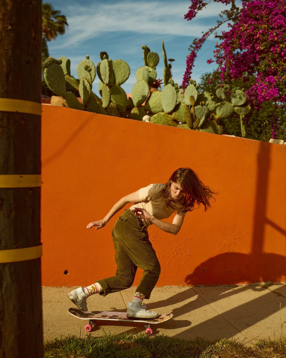 Socco Naturals Crew Socks - Sierra Prescott Skateboard Summer - Natural