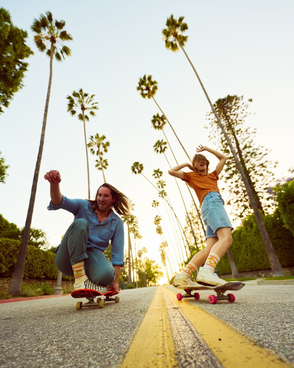 Socco Naturals Crew Socks - Sierra Prescott Skateboard Summer - Natural