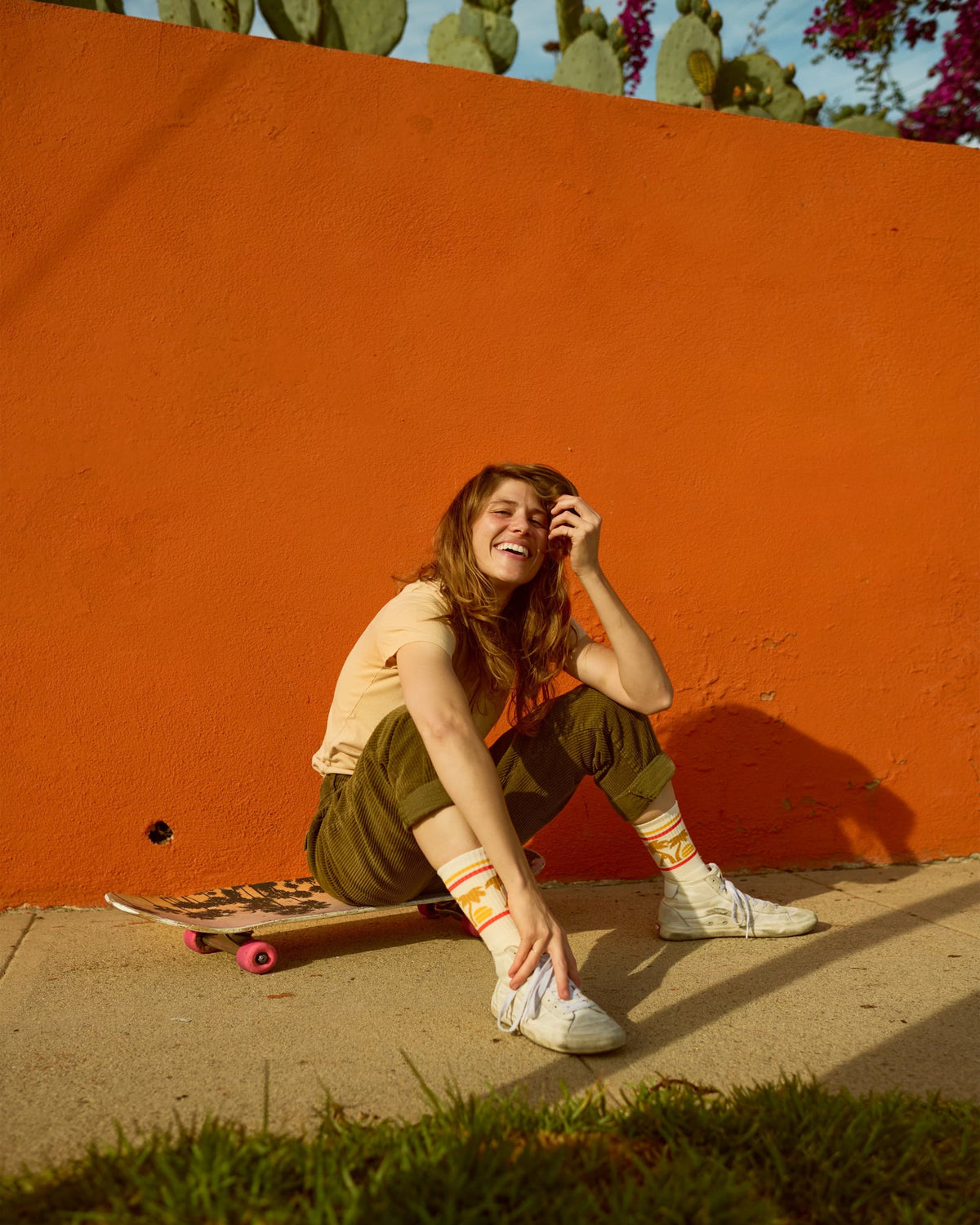 Socco Naturals Crew Socks - Sierra Prescott Skateboard Summer - Natural