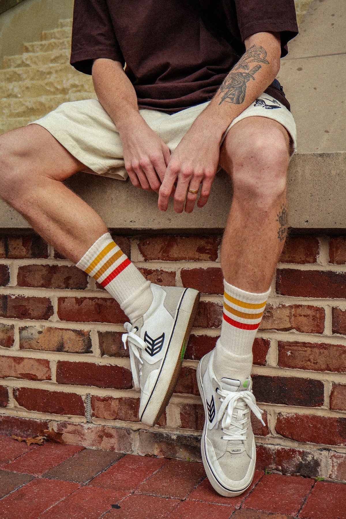 Socco Naturals Crew Socks - Sunset Stripes