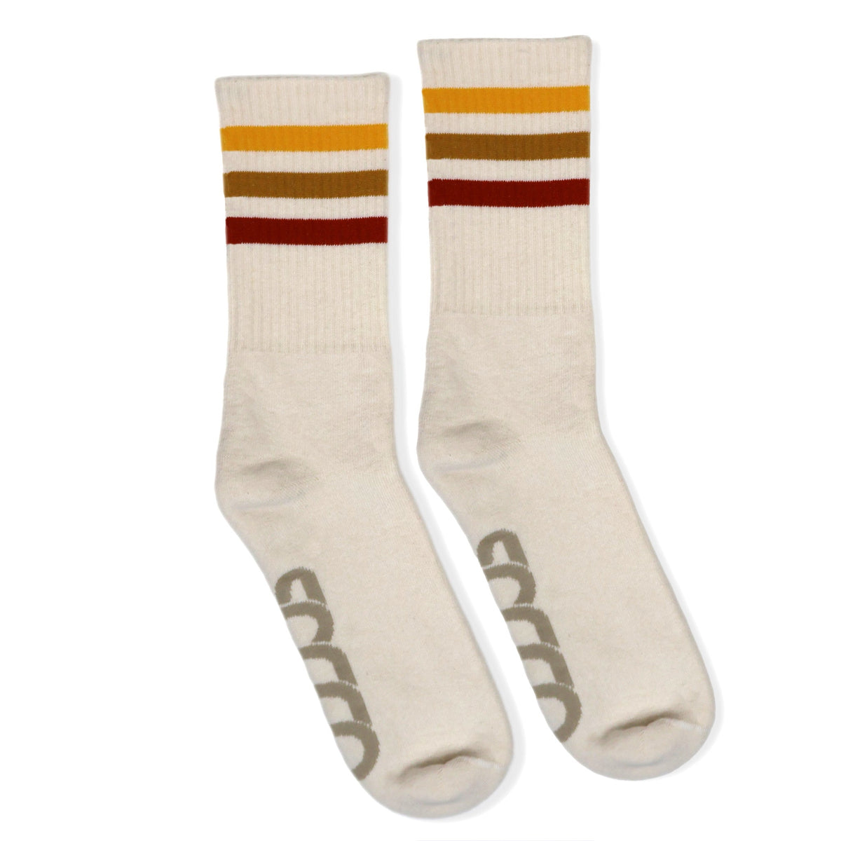 Socco Naturals Crew Socks - Sunset Stripes - Natural / S/m