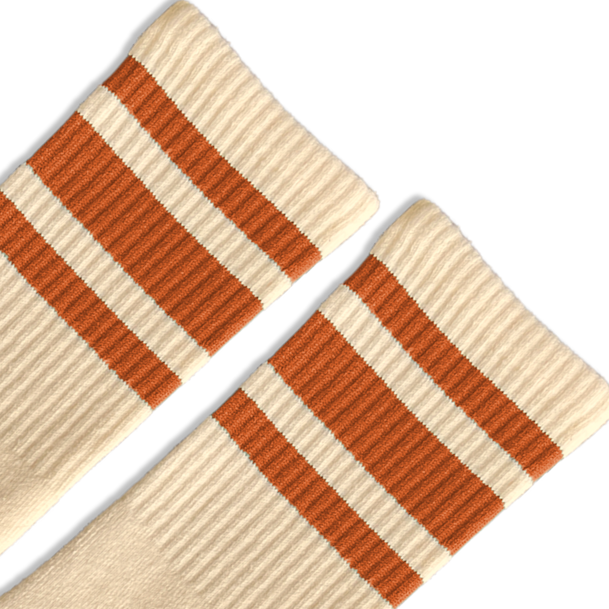 Socco Naturals Socks - Rust Striped - Natural / Crew / Osfm