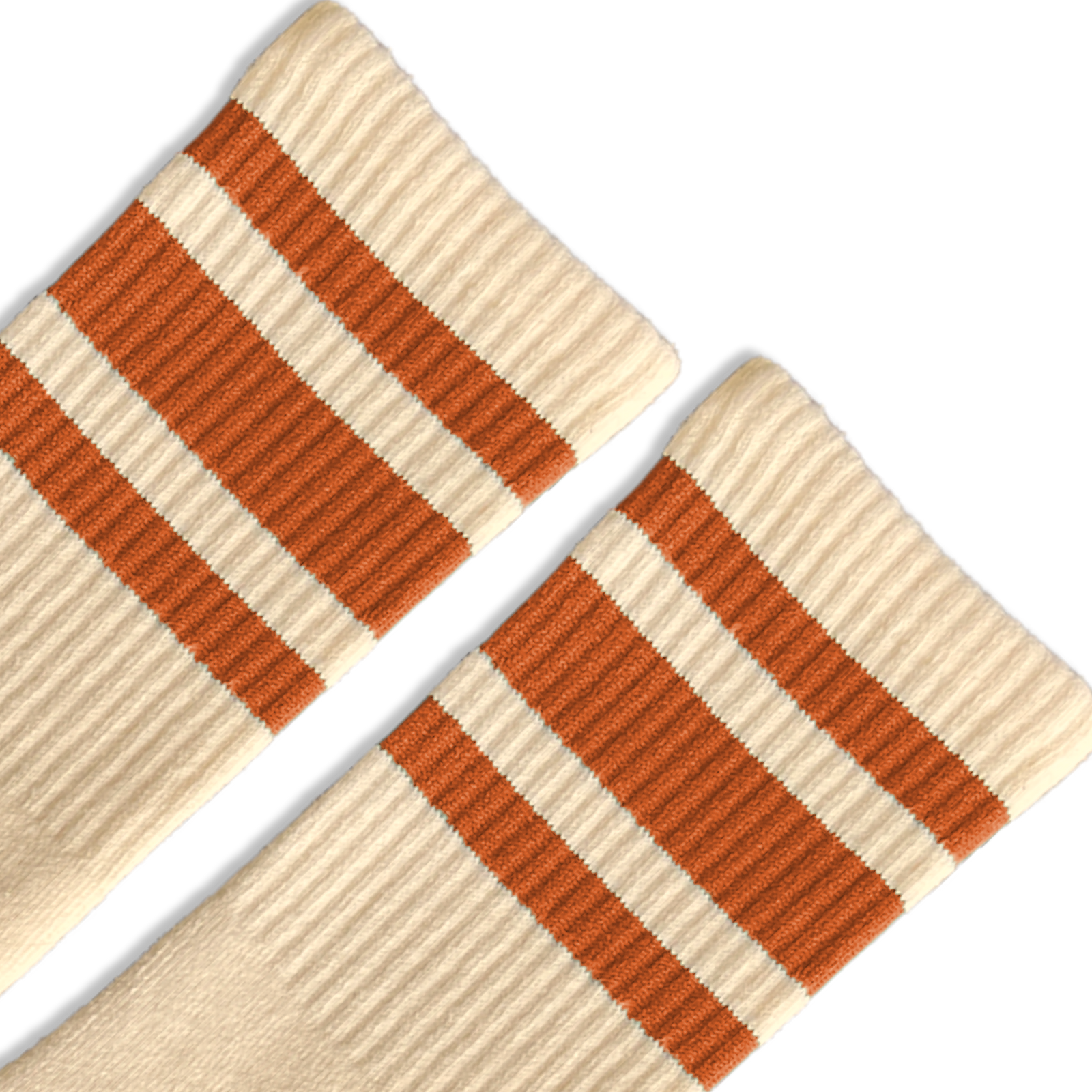 Socco Naturals Socks - Rust Striped - Natural / Crew / Osfm