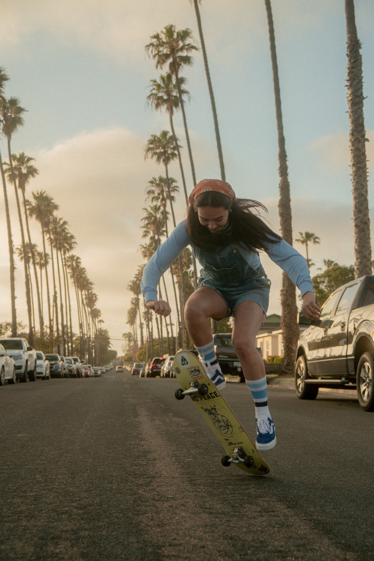 Socco Ocean Blue Shades Crew Socks - White