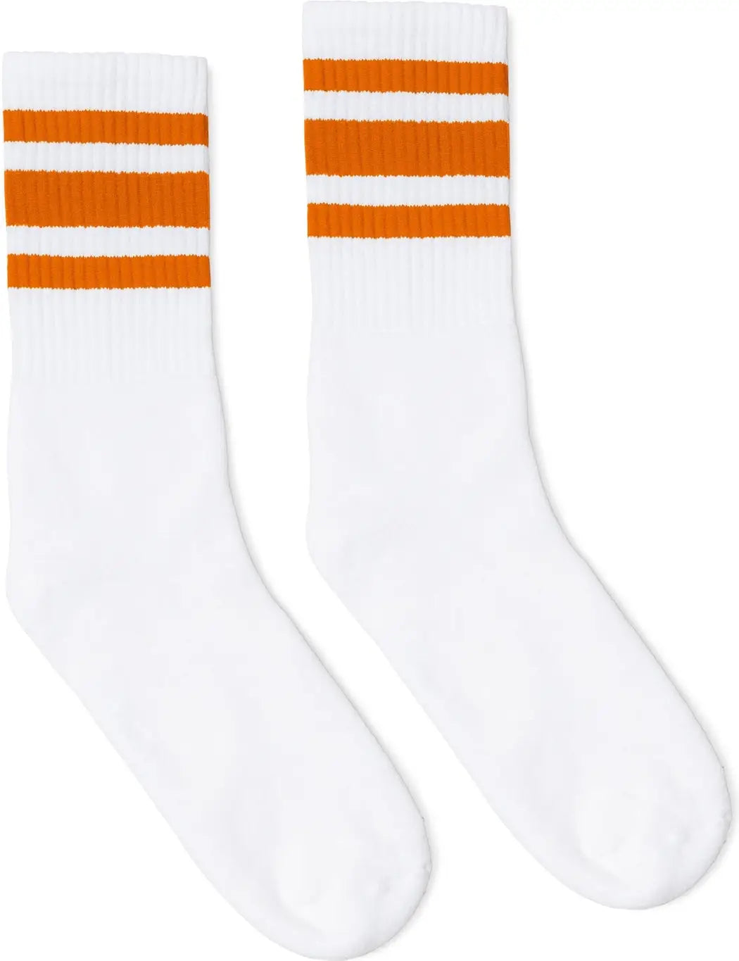 Socco Orange Striped Socks - White - Crew / S/m