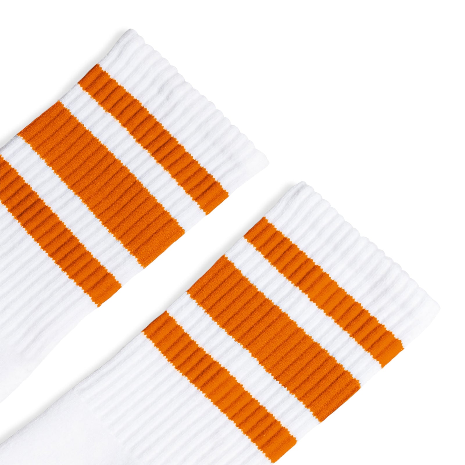 Socco Orange Striped Socks - White - Crew / S/m