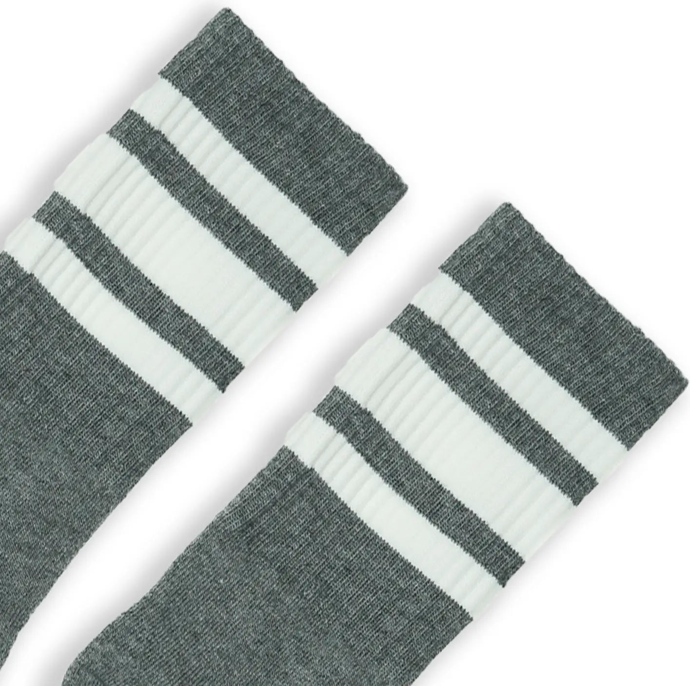 Socco Performance Crew - White Striped Socks - Dark Heather Gray - Grey / S/m