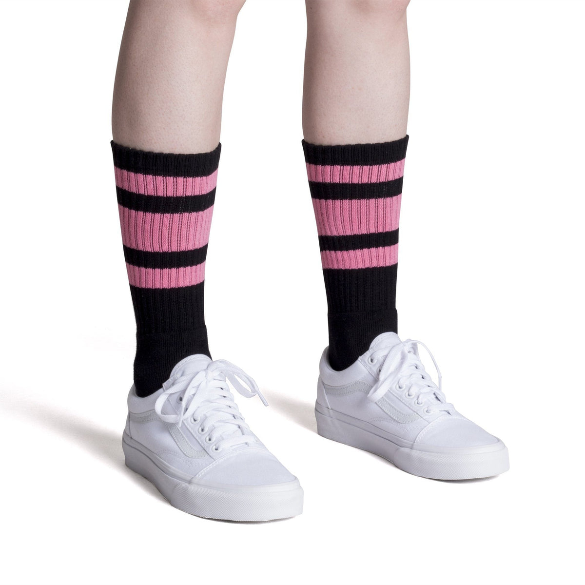 Socco Pink Striped Socks - Black