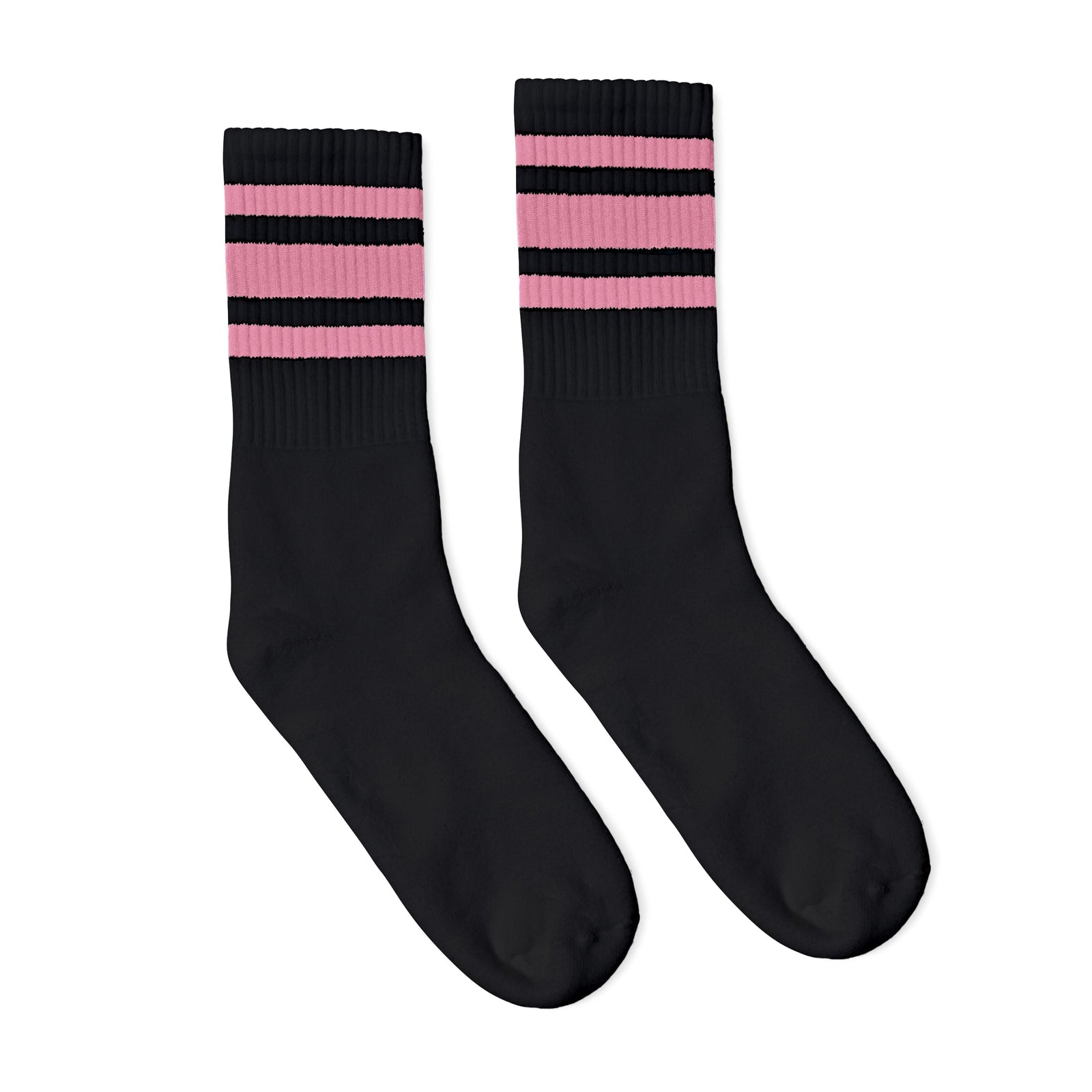 Socco Pink Striped Socks - Black - Crew / S/m