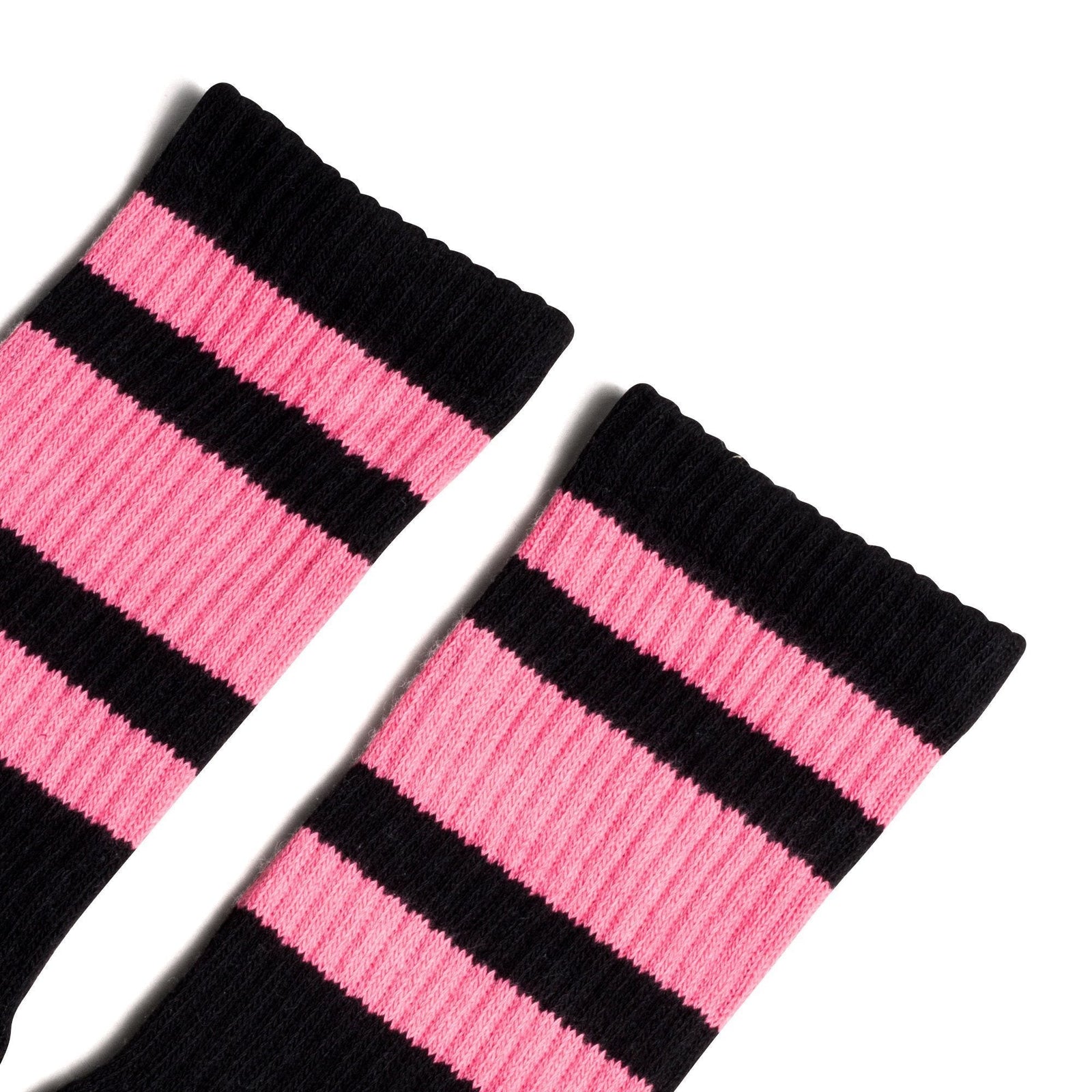 Socco Pink Striped Socks - Black - Crew / S/m