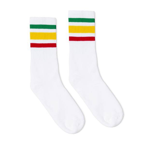 Socco Rasta Socks - White - Crew / S/m