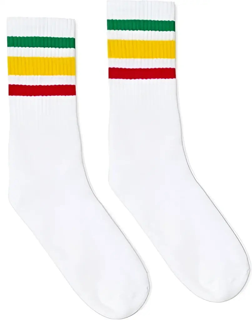 Socco Rasta Socks - White - Crew / S/m