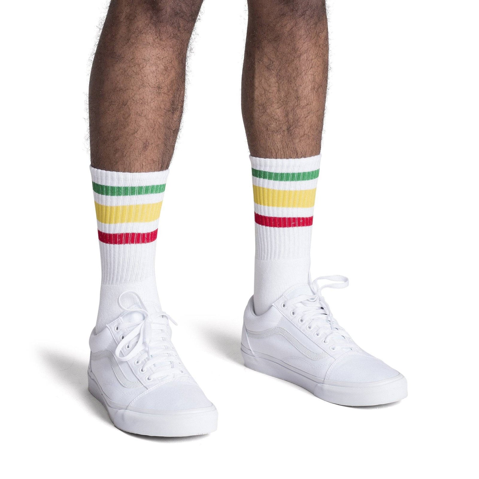 Socco Rasta Socks - White - Crew / S/m