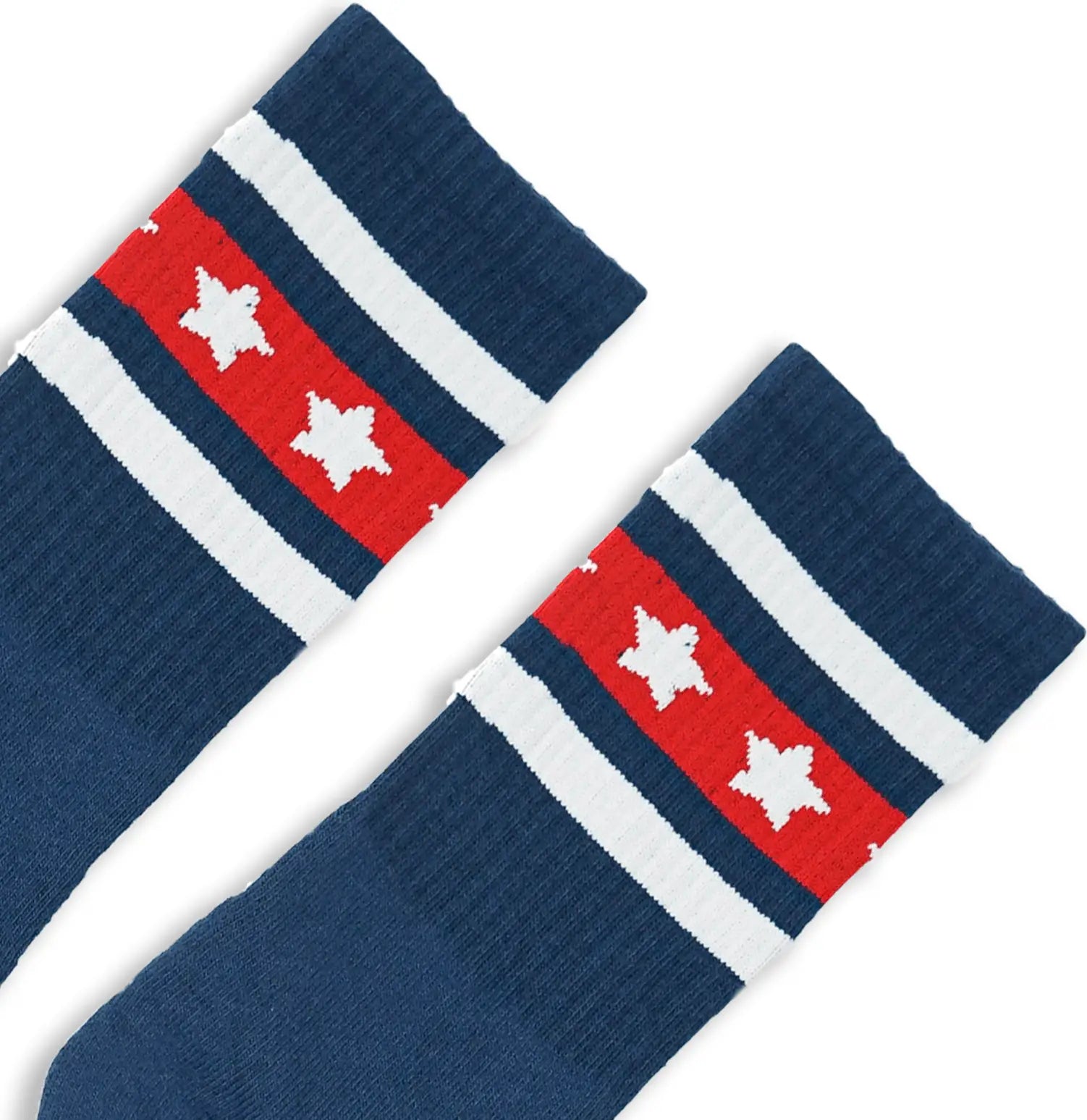 Socco Star Spangled Stars & Stripes Crew Socks - Light Navy - S/m