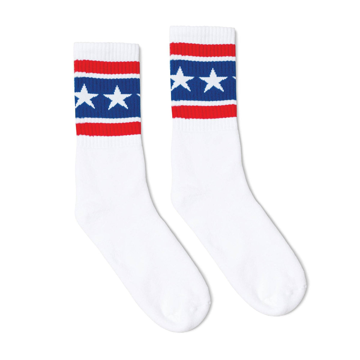 Socco Stars & Stripes Socks - White - Crew / S/m