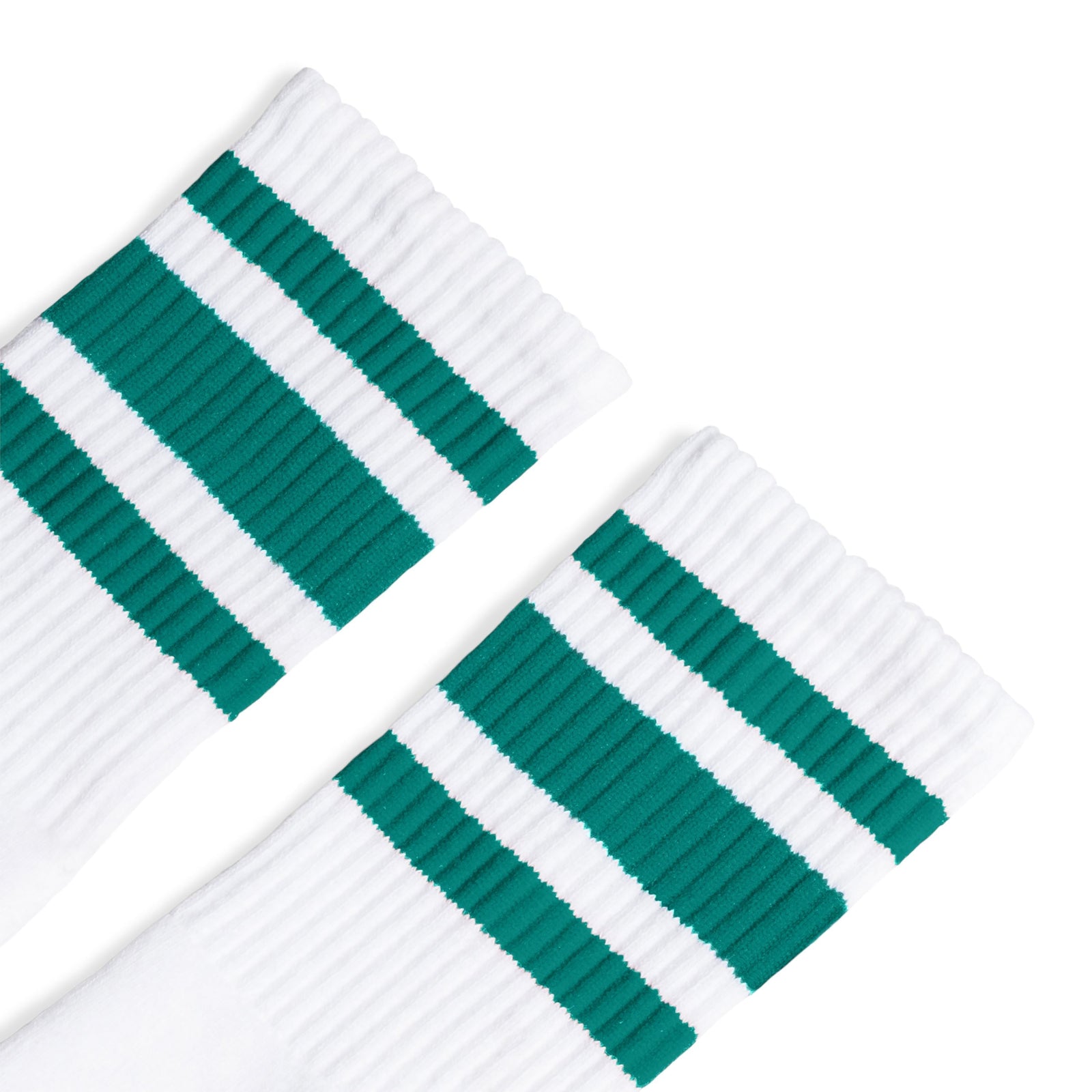 Socco Teal Striped Socks - White - Crew / S/m