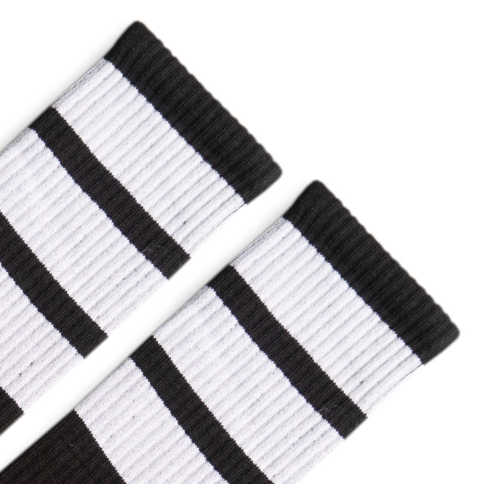 Socco True Knee High Bold Stripes Black Socks - White