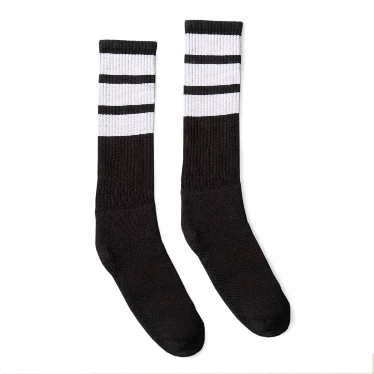 Socco True Knee High Bold Stripes Black Socks - White - Osfm