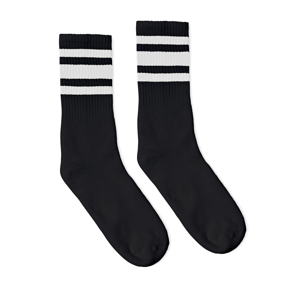 Socco White Striped Socks - Black - Crew / S/m