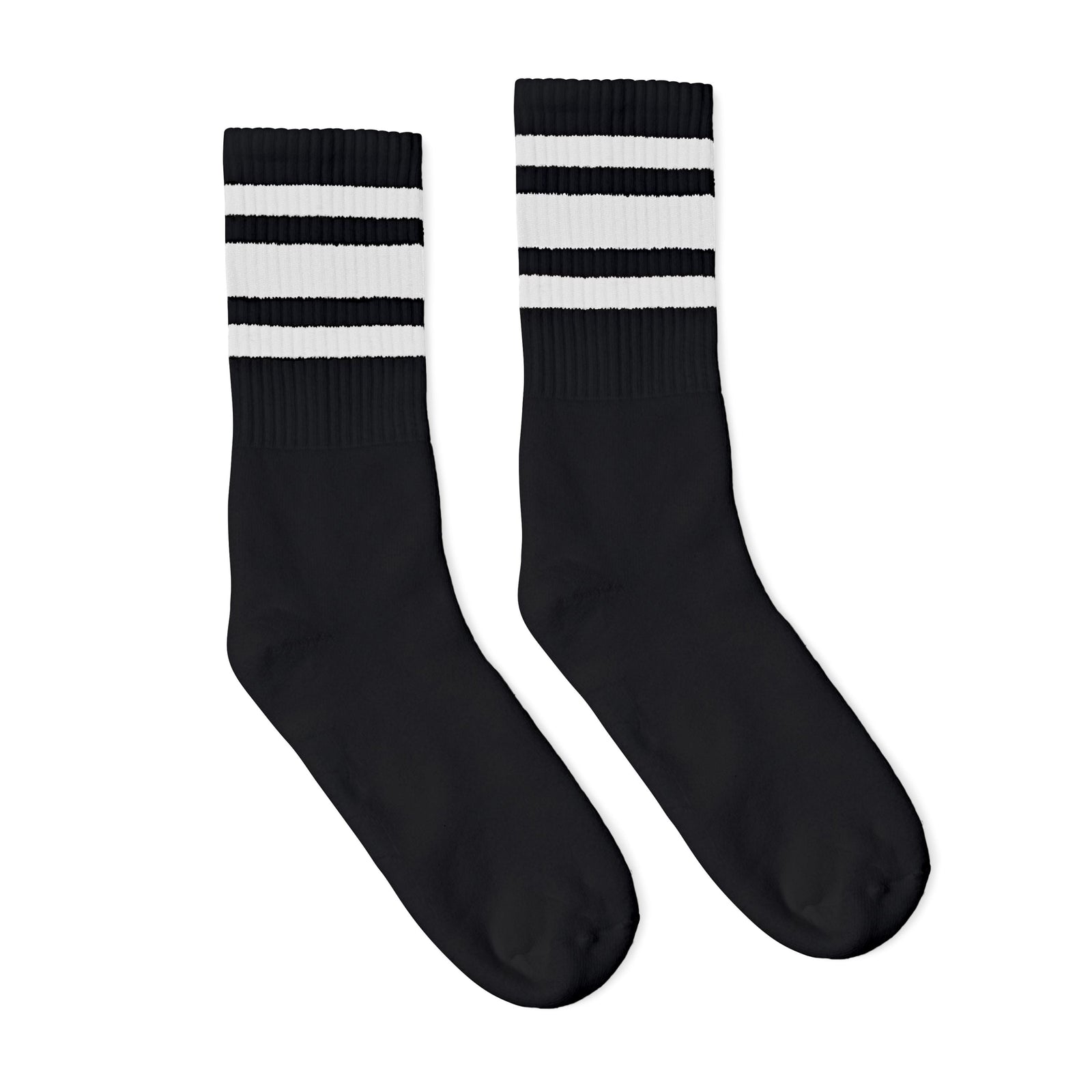Socco White Striped Socks - Black - Crew / S/m