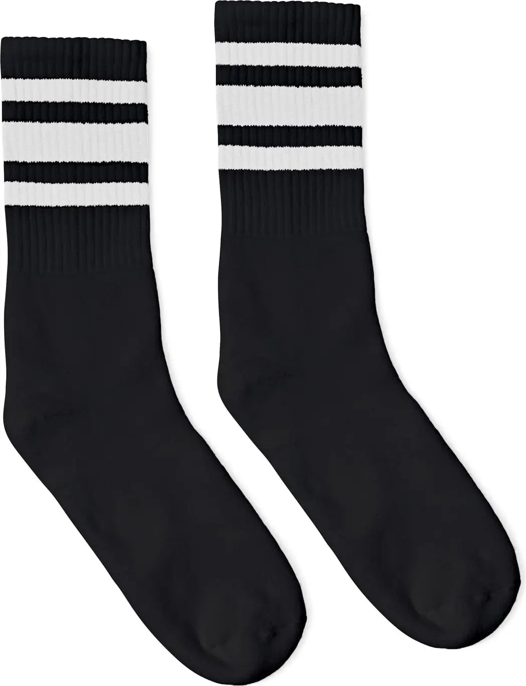 Socco White Striped Socks - Black - Crew / S/m