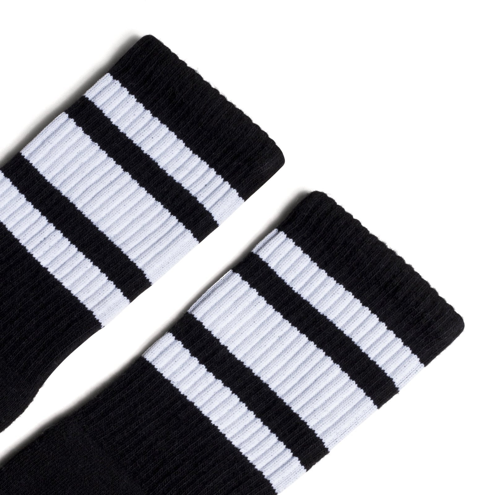 Socco White Striped Socks - Black - Crew / S/m