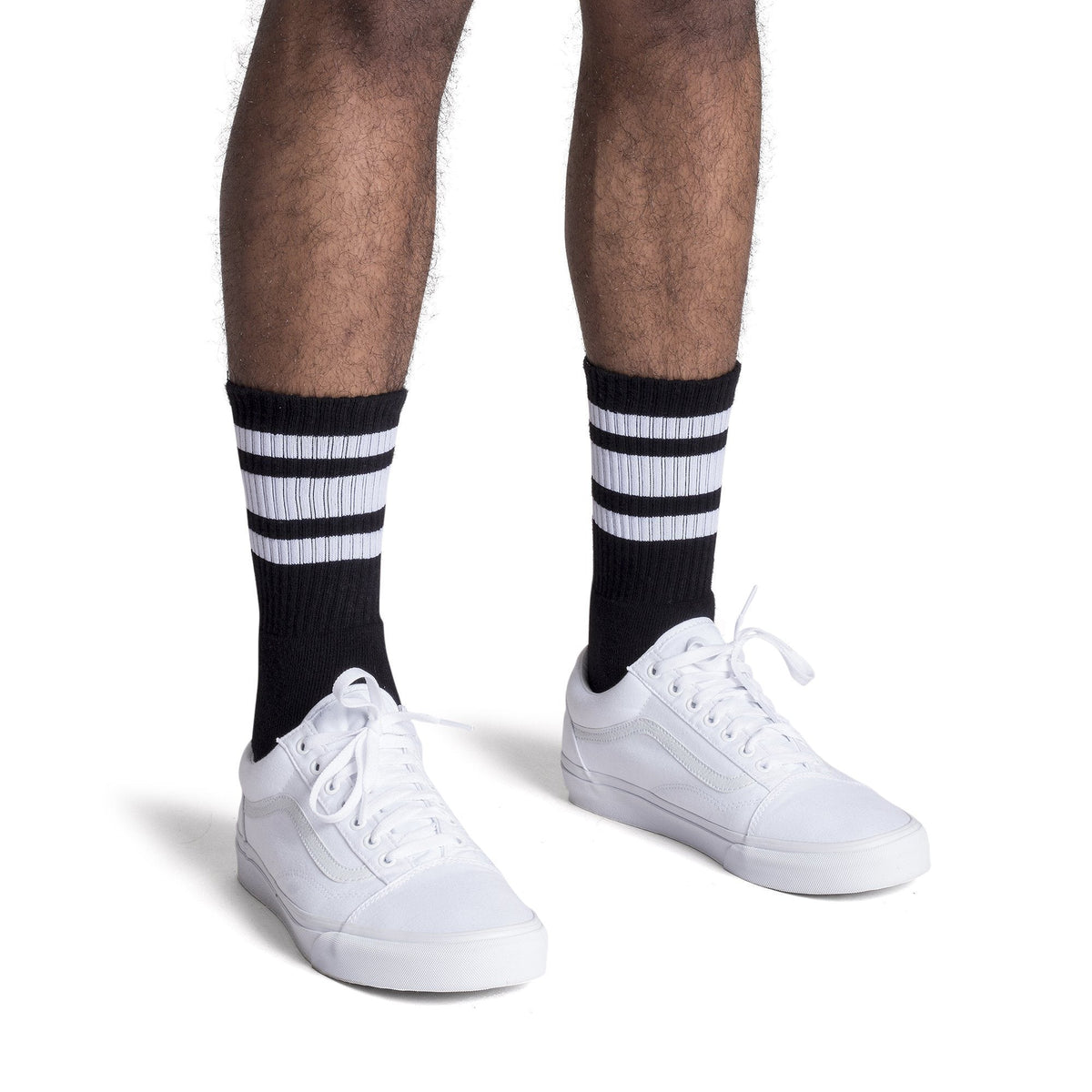 Socco White Striped Socks - Black