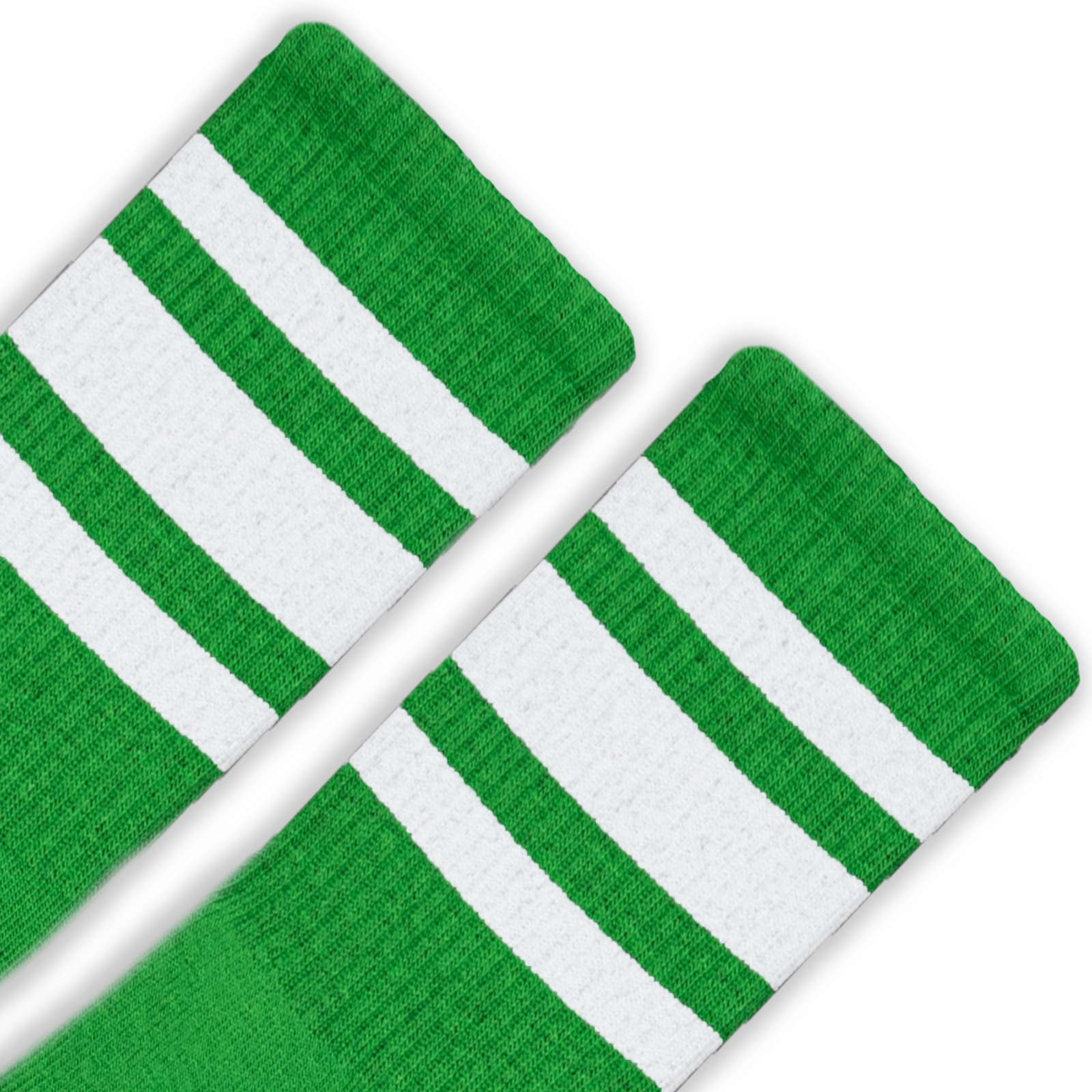 Socco White Striped Socks - Celtic Green - Crew / L/xl