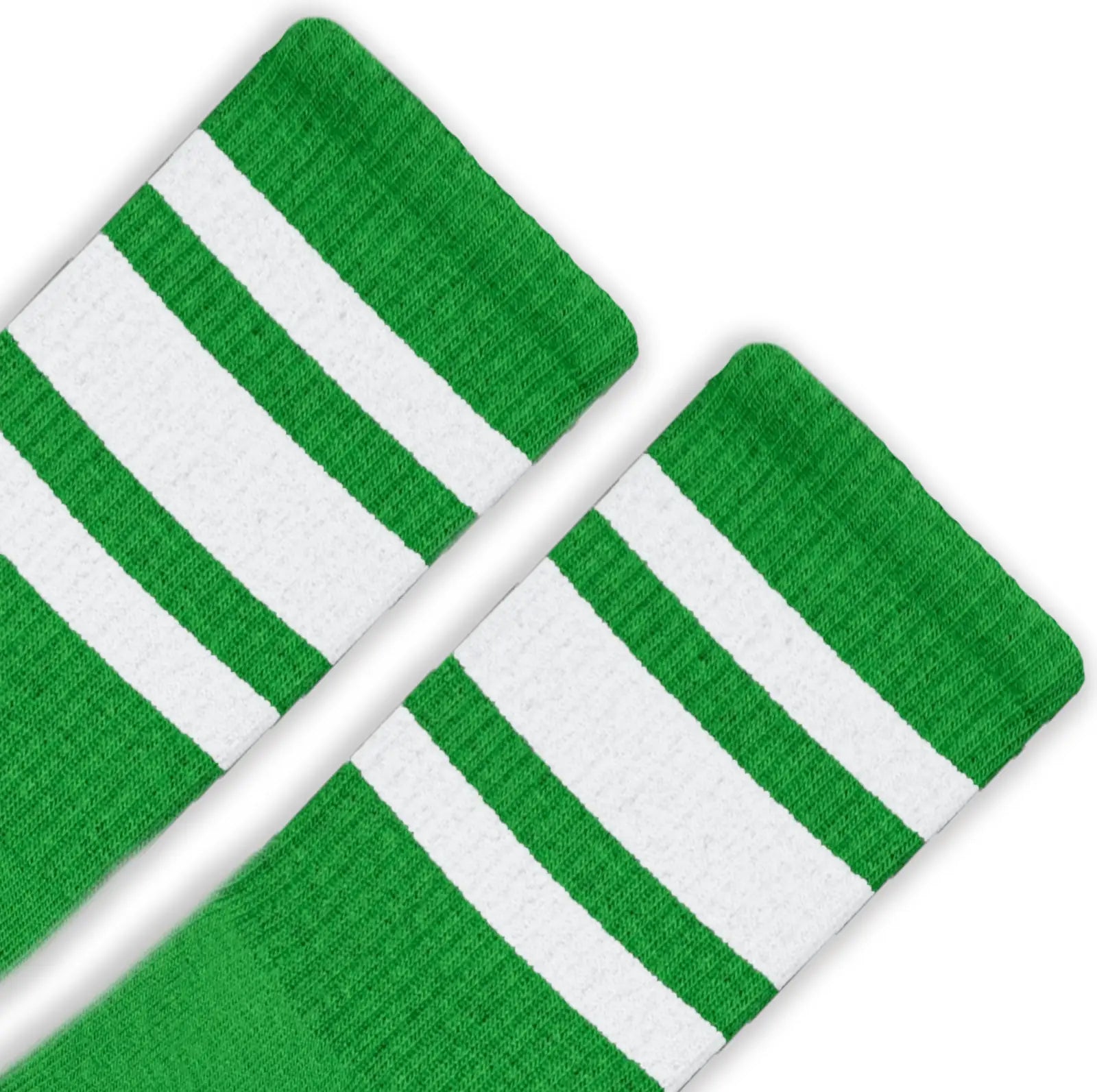 Socco White Striped Socks - Celtic Green - Crew / L/xl