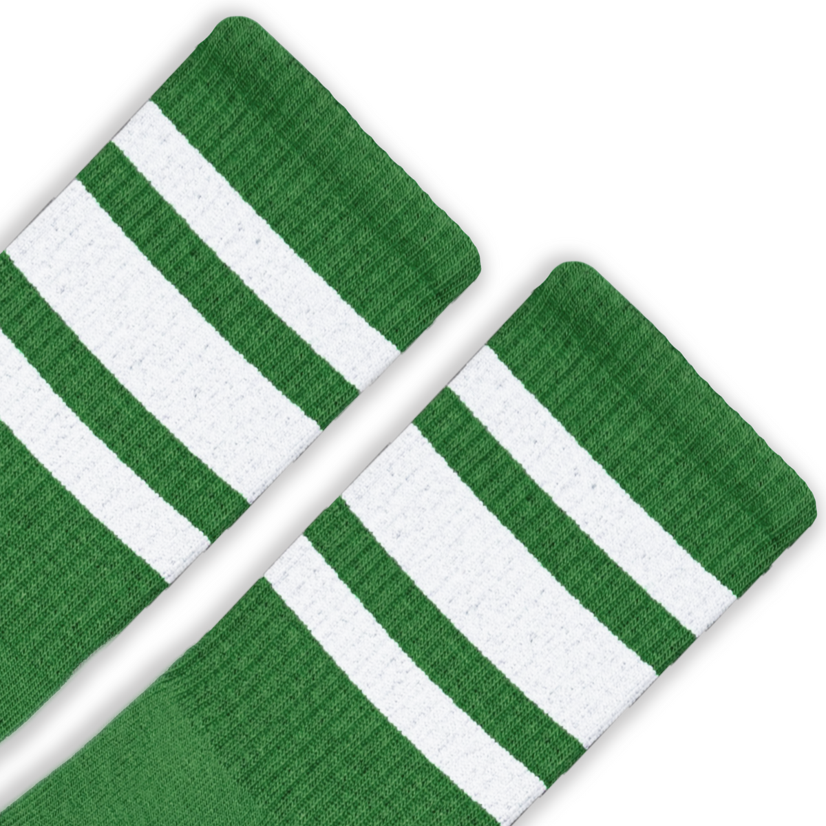 Socco White Striped Socks - Forest Green - Crew / L/xl