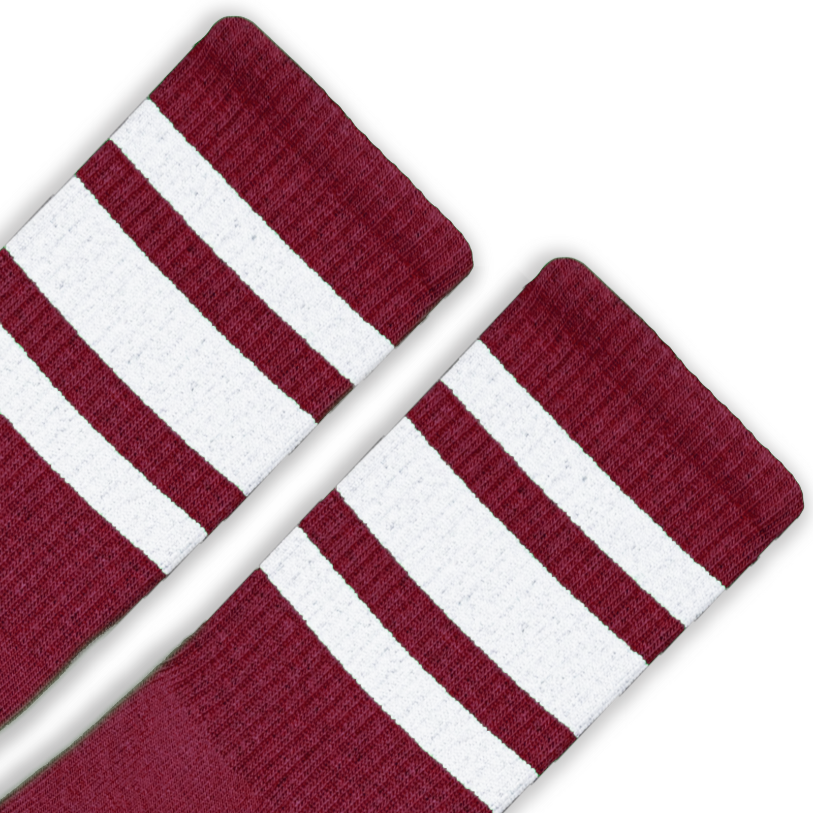 Socco White Striped Socks - Maroon - Crew / L/xl