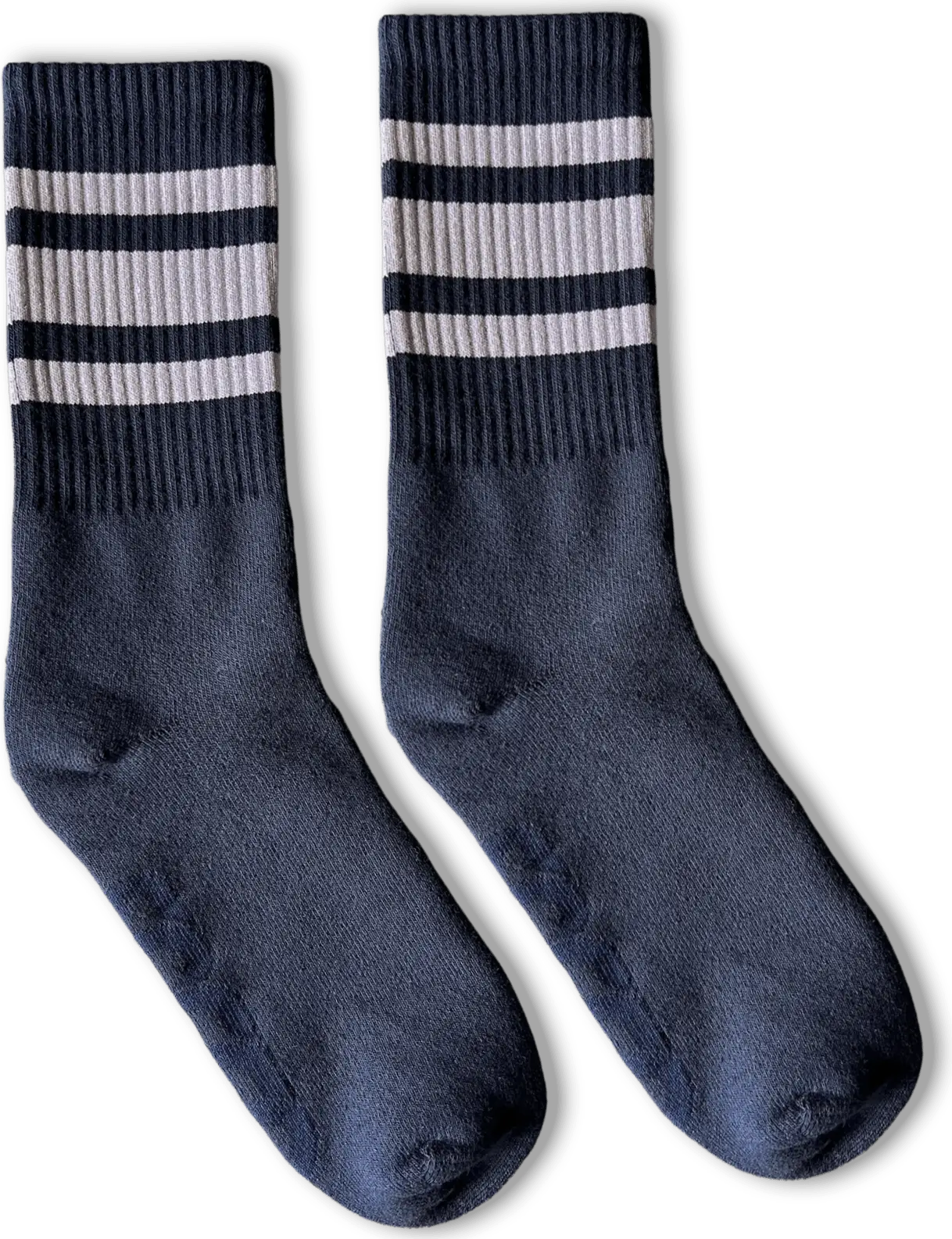 Socco White Striped Socks - Navy - Crew / S/m