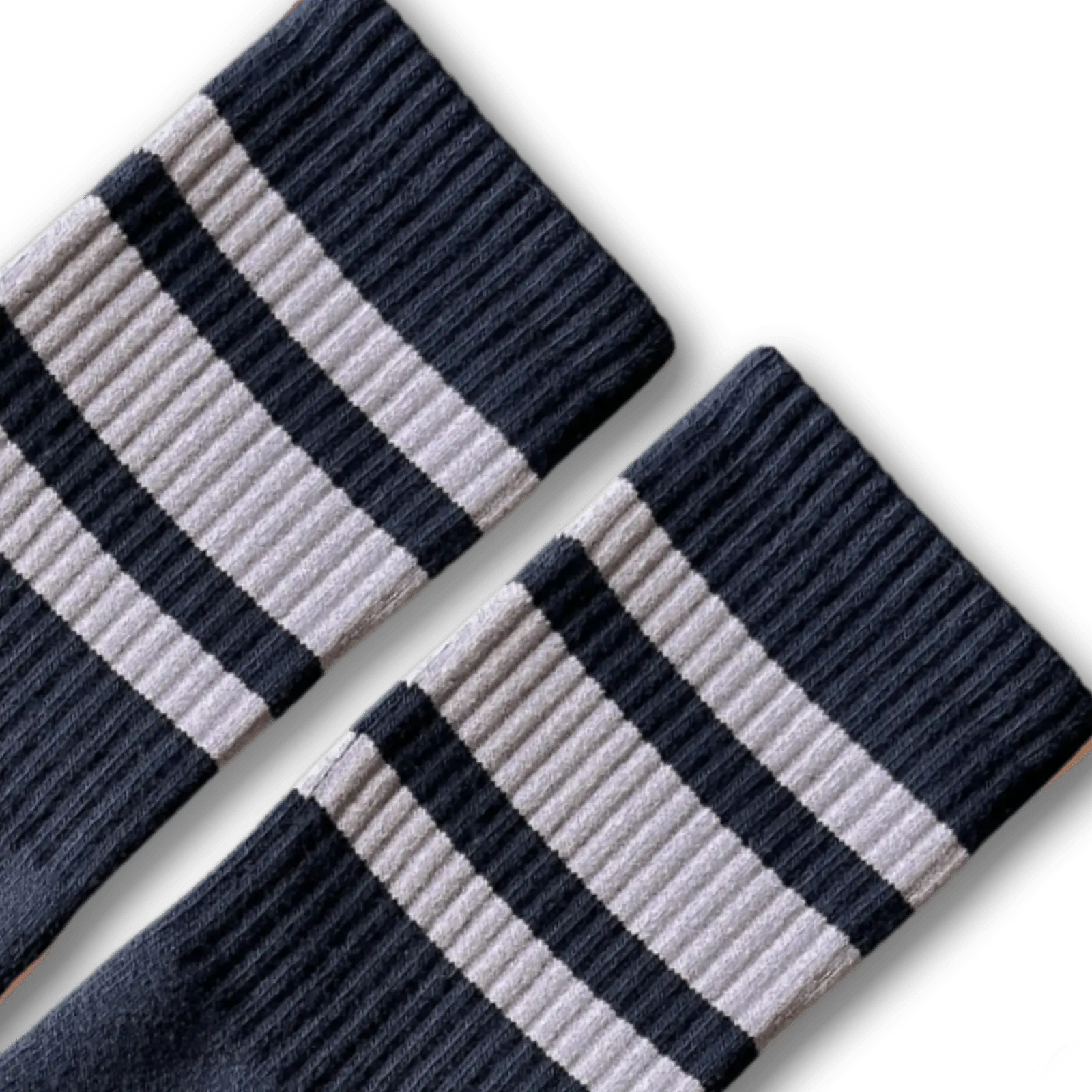 Socco White Striped Socks - Navy - Crew / S/m